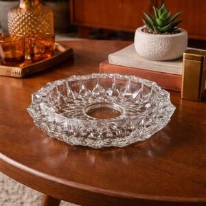 Mid Century Modern Cut Glass Ashtray